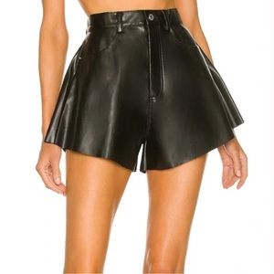 WeWoreWhat Black Vegan Leather Shorts